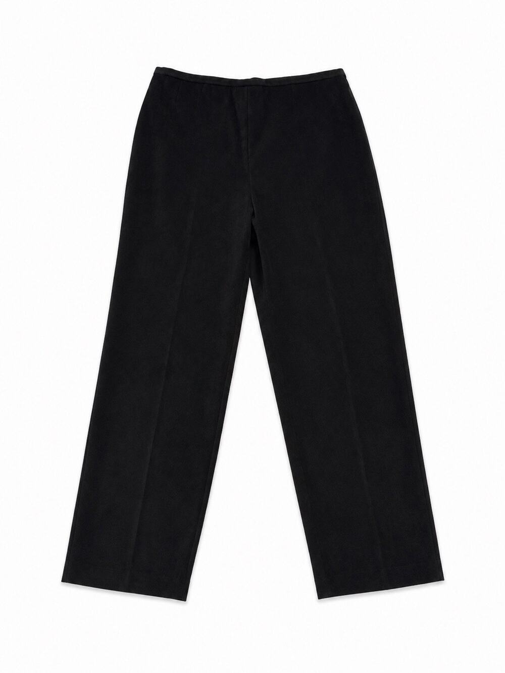 Women’s XL Black Velour Velvet Feel Pull-On Pants Elastic Waist Straight Leg